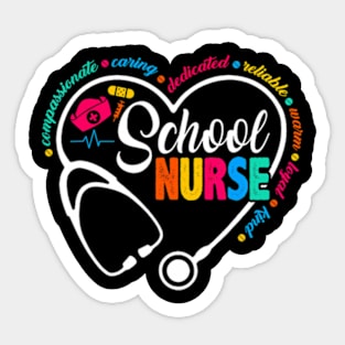 School Nurse  Love Heart Nurse Sticker